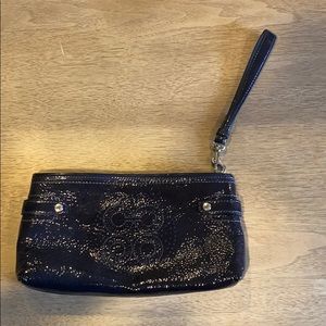 Navy blue coach clutch/wristlet purse